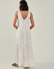 Tie Front Maxi Dress, Ivory (IVORY), large