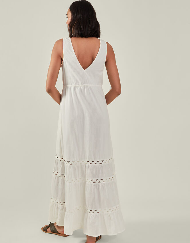 Tie Front Maxi Dress, Ivory (IVORY), large