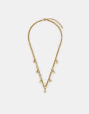 Stainless Steel Layered Charm Necklace, , large