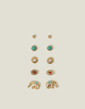 5-Pack Elephant Stud Earrings, , large