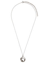 World Pendant Necklace with Recycled Metal, , large