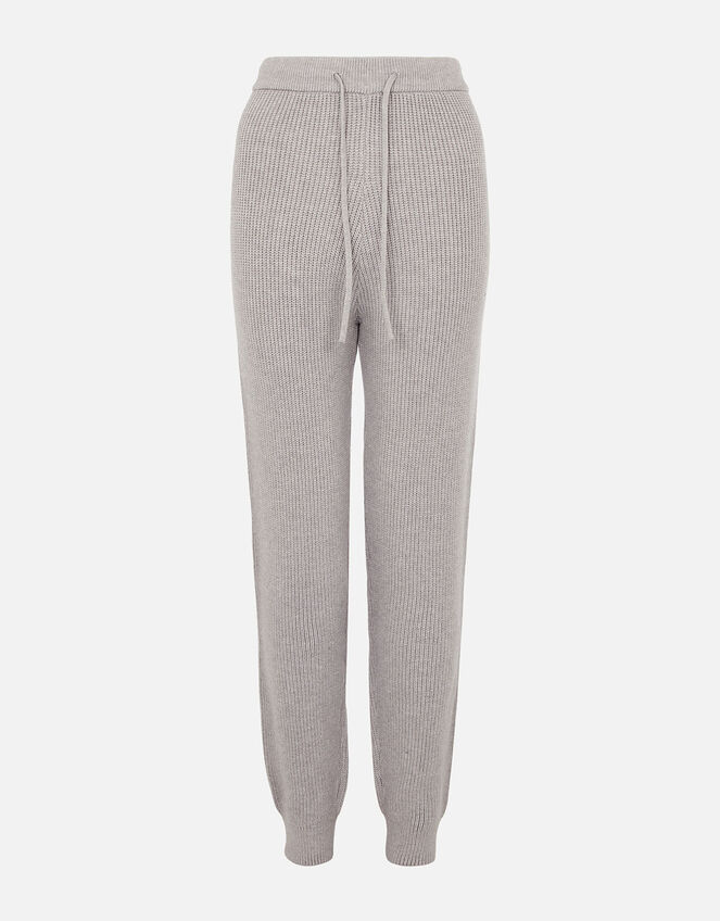 Rib Knit Lounge Joggers, Grey (LIGHT GREY), large