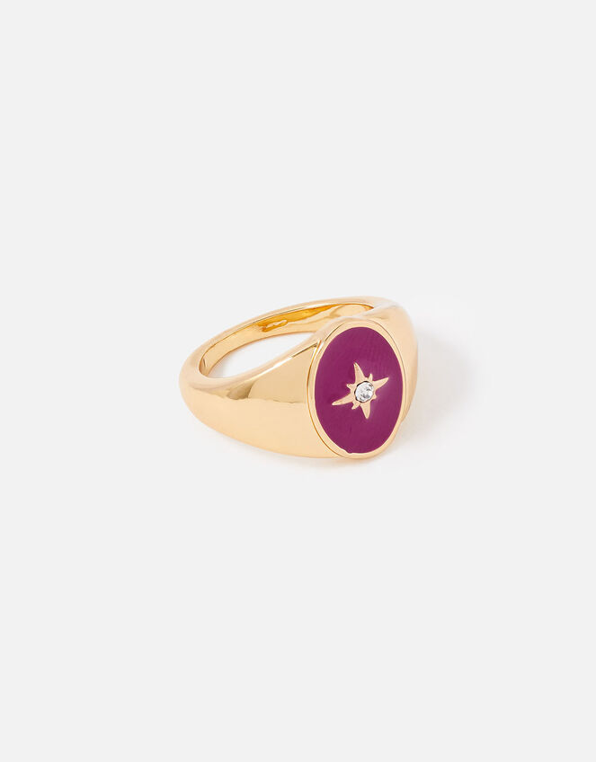 New Decadence Star Signet Ring, Pink (PINK), large