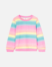 Girls Rainbow Ombre Sweatshirt, Multi (BRIGHTS-MULTI), large