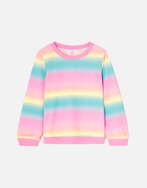 Girls Rainbow Ombre Sweatshirt, Multi (BRIGHTS-MULTI), large