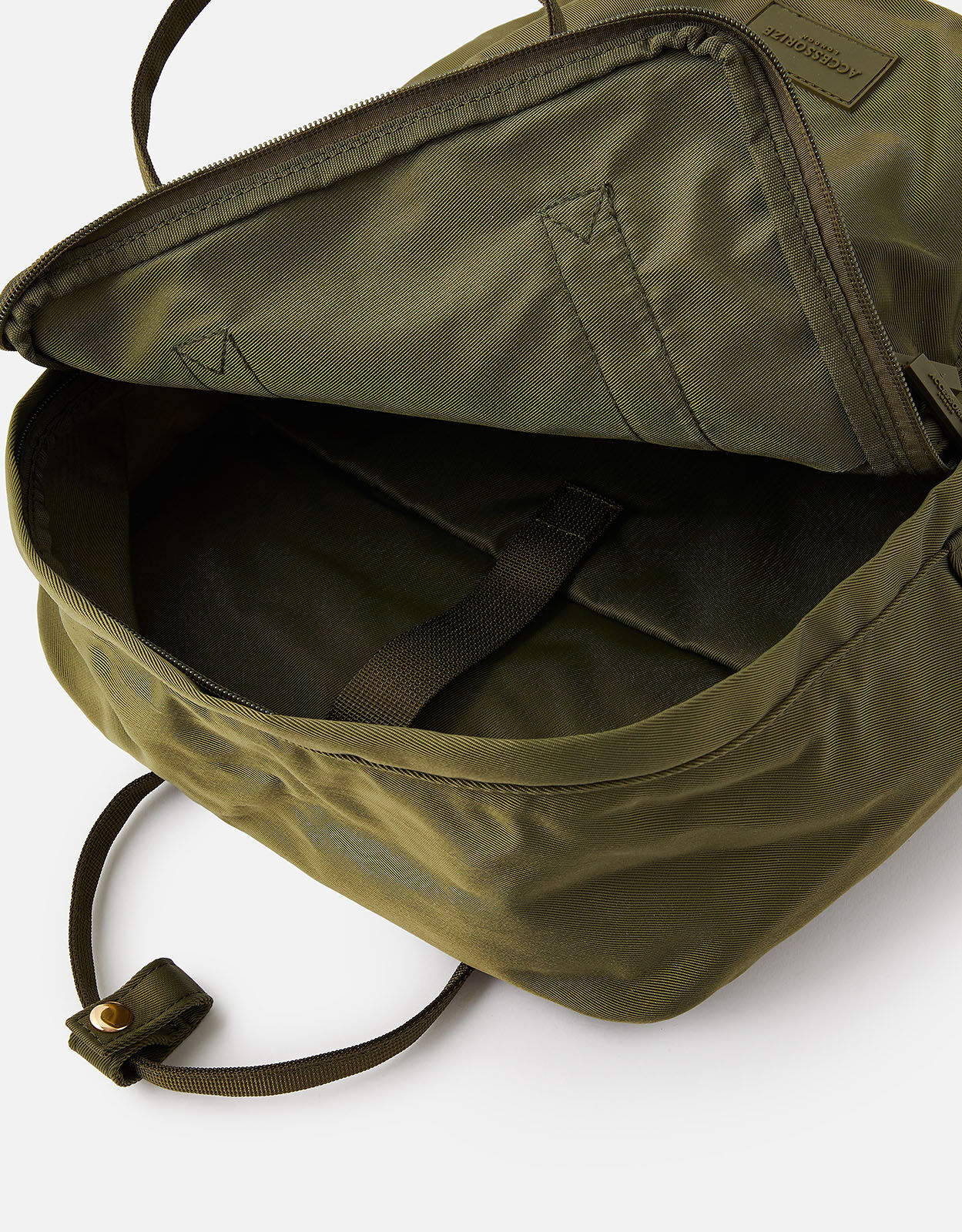 khaki canvas backpack