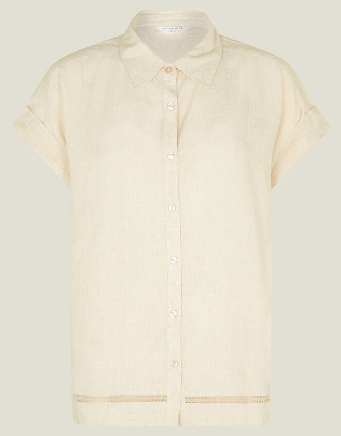 Cap Sleeve Boxy Shirt, Camel (BEIGE), large
