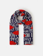 Lightweight Bisous Print Scarf, , large
