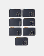 Initial Card Holder, Blue (NAVY), large