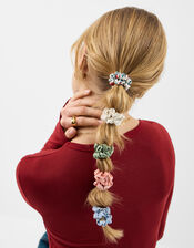 5-Pack Strawberry Check Hair Scrunchies, , large