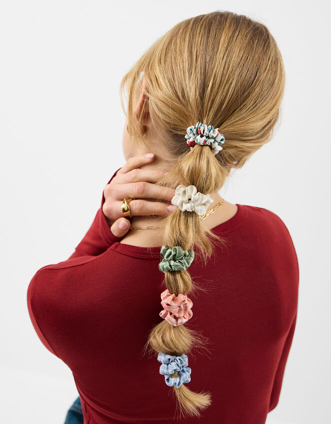 5-Pack Strawberry Check Hair Scrunchies, , large