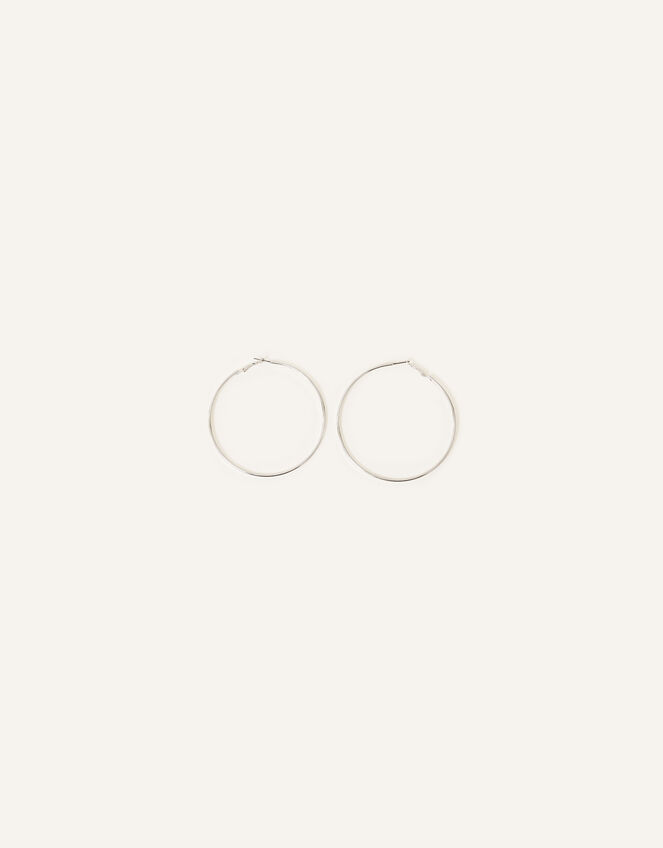 Mid-Size Simple Hoops, Silver (SILVER), large