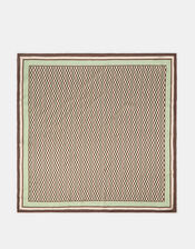Geometric Print Square Satin Scarf, , large