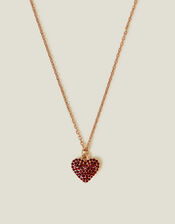 Pave Heart Pendant Necklace, , large