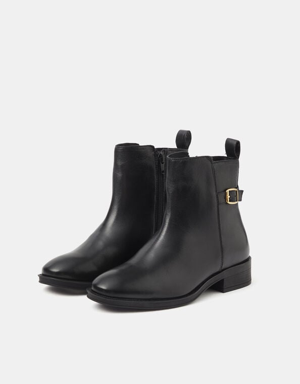 Leather Chelsea Boots, Black (BLACK), large