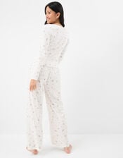 Printed Pointelle Long Pyjamas Set, Ivory (IVORY), large