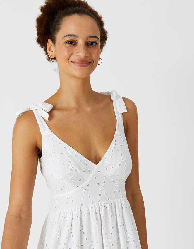 Pretty Broderie Maxi Dress, Ivory (IVORY), large