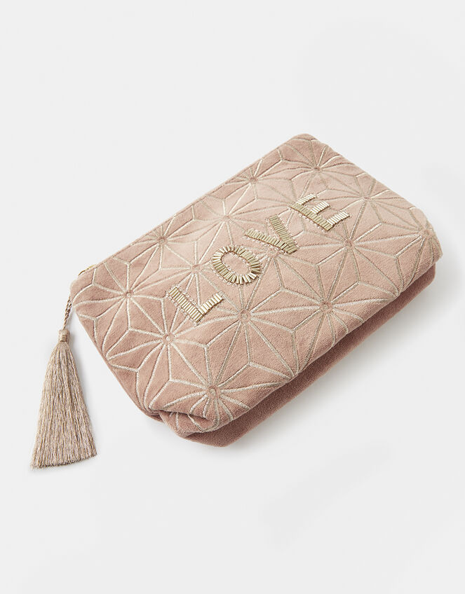 LOVE Embellished Wash Bag, , large