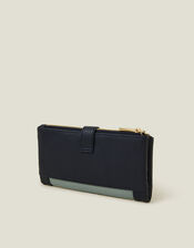 Push Lock Faux Leather Wallet, , large