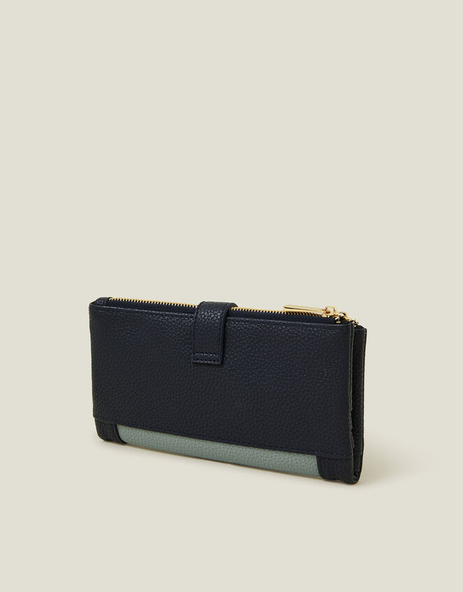 Push Lock Faux Leather Wallet, , large
