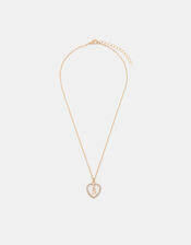 Girls Initial Charm Heart Pendant Necklace, Gold (GOLD), large