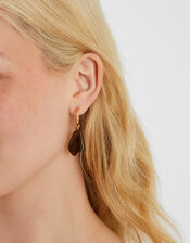 Marble Resin Hoop Drop Earrings, , large