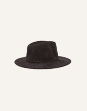 Chenille Packable Fedora, Black (BLACK), large