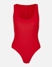 Panelled Sporty Swimsuit , Red (RED), large