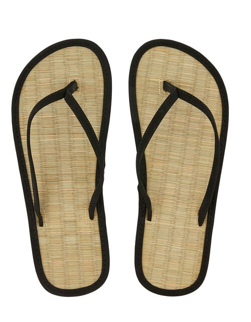 black seagrass flip flops