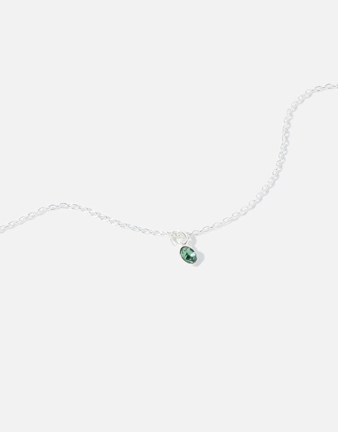 Sterling Silver Crystal Pendant Necklace, , large