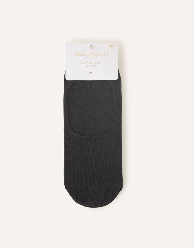 Supersoft Footsie Socks Set of Three, Black (BLACK), large