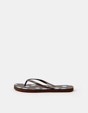 Polka Dot Flip Flops, Brown (CHOCOLATE), large