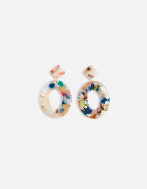 Oval Resin Statement Earrings, , large