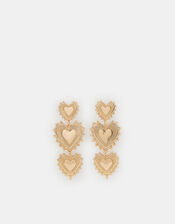 Triple Heart Drop Earrings, , large