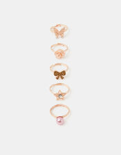Girls Butterfly Bow Ring Set, , large