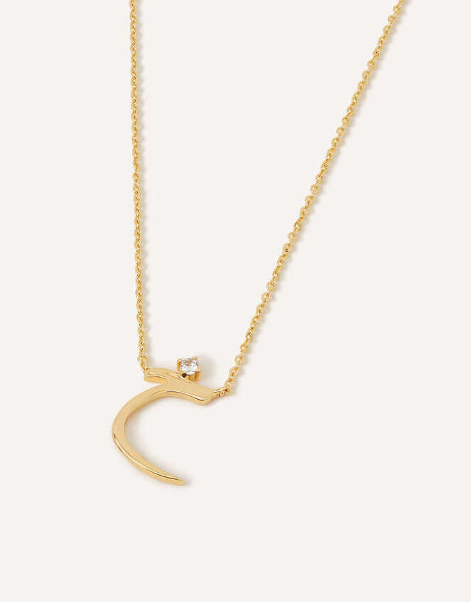 14ct Gold-Plated Arabic Initial Pendant Necklace - KH (Khaa), , large