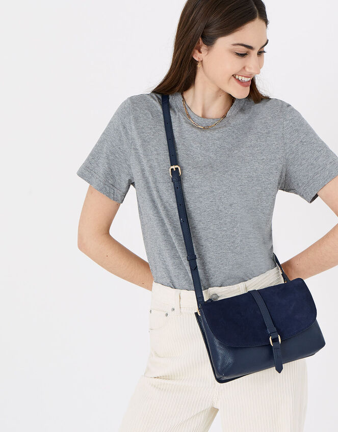 Farah Leather Flap Cross-Body Bag, , large