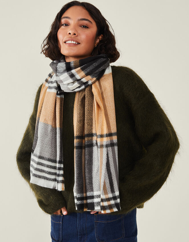 Check Blanket Scarf, , large