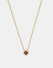 14ct Gold-Plated Birthstone Flower Pendant Necklace, Gold (GOLD), large