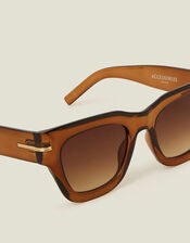 Chunky Square Sunglasses Brown, , large