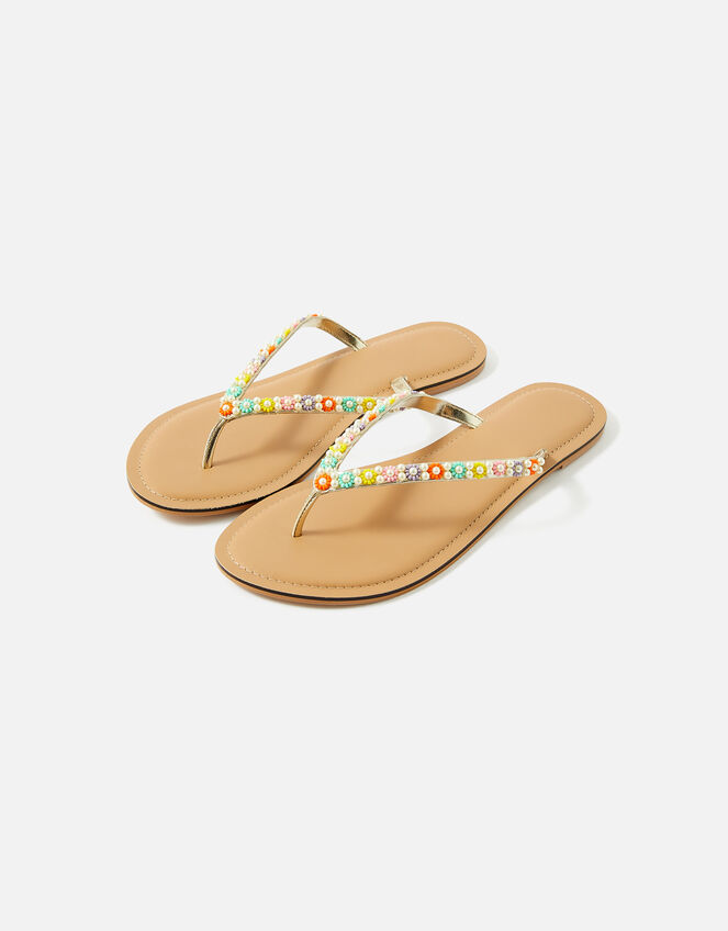Daisy Beaded Flip Flops, Multi (BRIGHTS-MULTI), large