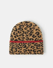 Leopard Print Beanie, , large
