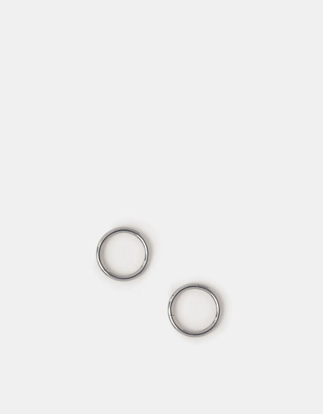 8mm Titanium Clicker Hoop Earrings, , large