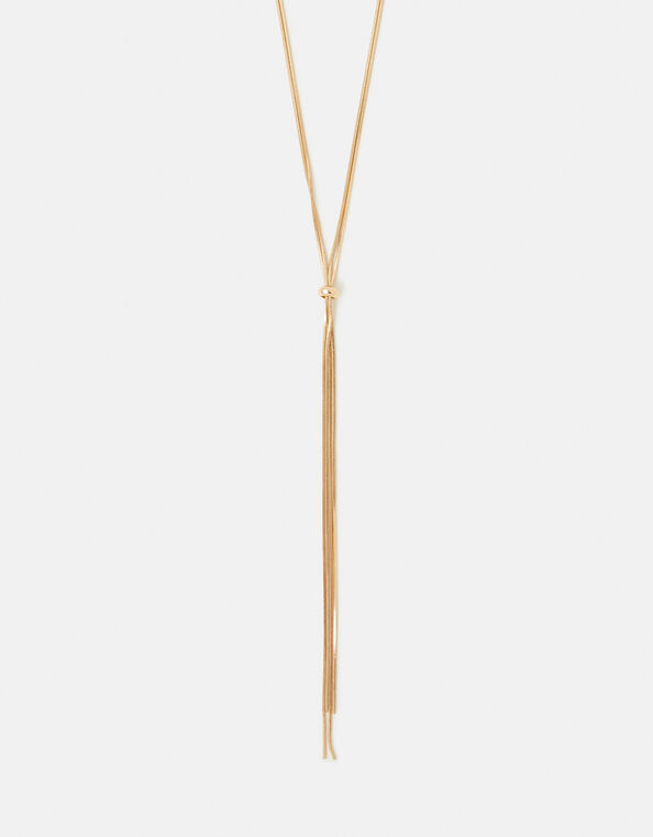 Slinky Lariat Necklace, Gold (GOLD), large