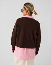 Accessorize x Good Manners C'est La Vie Jumper, Brown (CHOCOLATE), large
