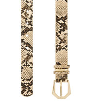 Snake Print Belt, Nude (NUDE), large