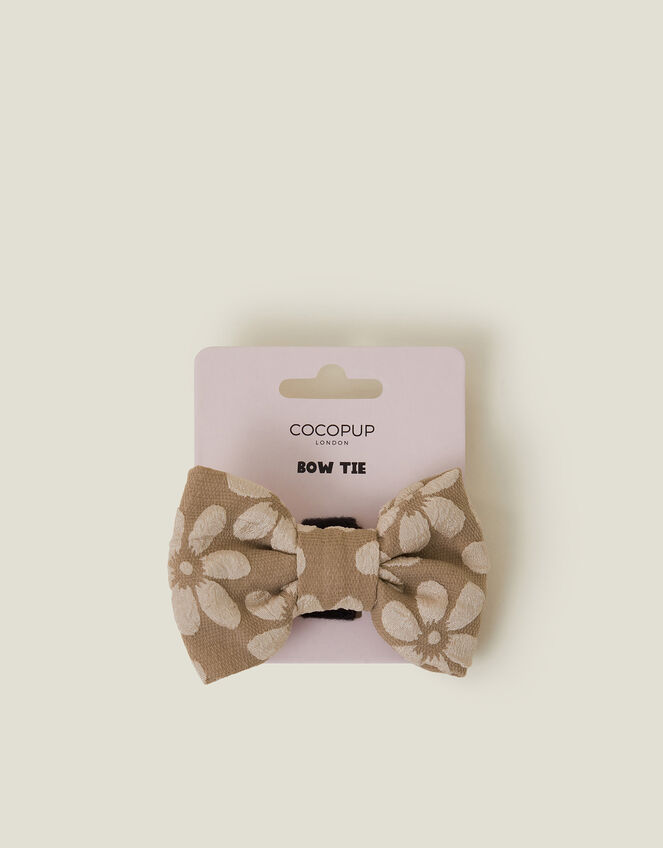 Cocopup London Dogs Floral Bow Tie Natural, , large