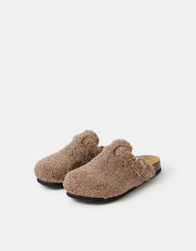 Borg Clog Slippers, Natural (NATURAL), large