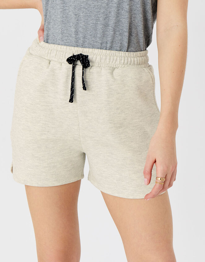 Stripe Print Jersey Shorts , Cream (TAUPE), large