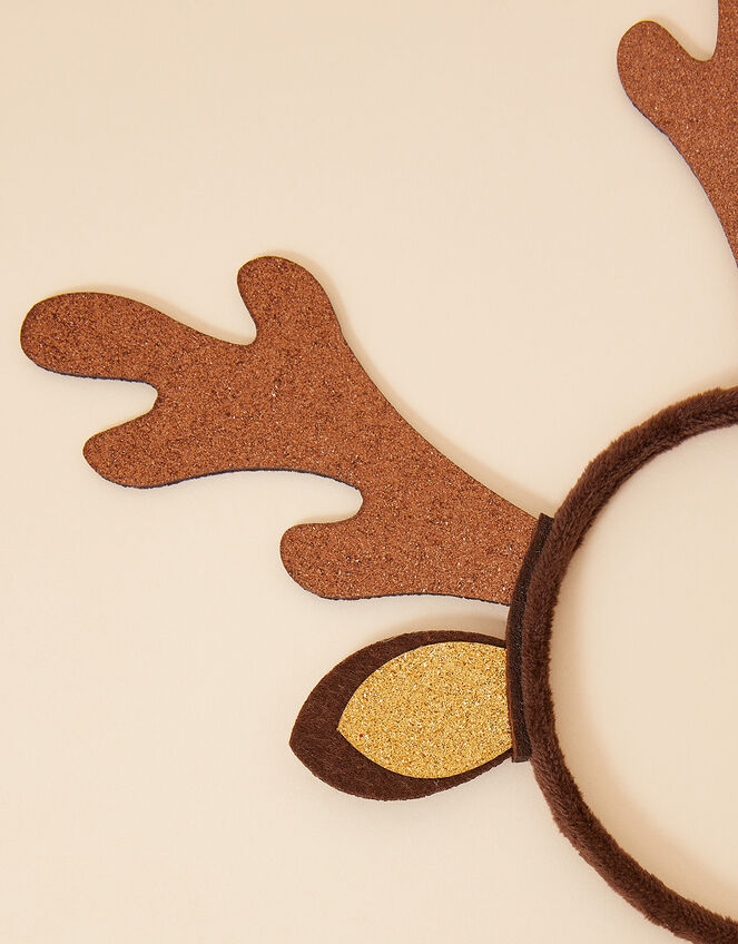 Glitter Antler Dog Headband, Brown (BROWN), large